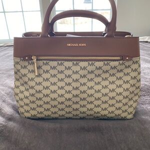 Michael Kors Brown and Cream Logo Tote
